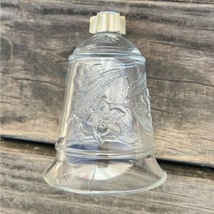 HOMCO HOME INTERIORS VINTAGE CLEAR GLASS PEG SCONCE - RAISED FLORAL LEAF DESIGN